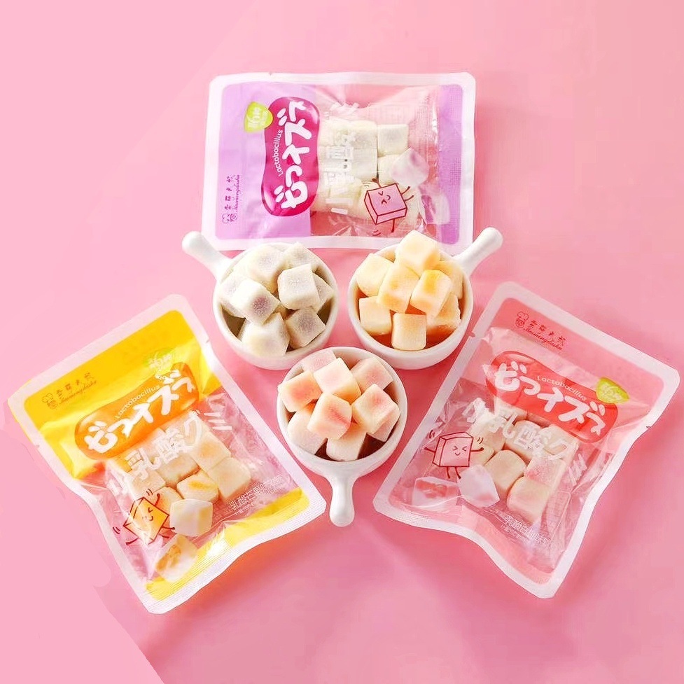 卖萌大叔小乳酸益生菌软糖果白桃芒果网红果汁糖散装喜庆伴手礼|ru