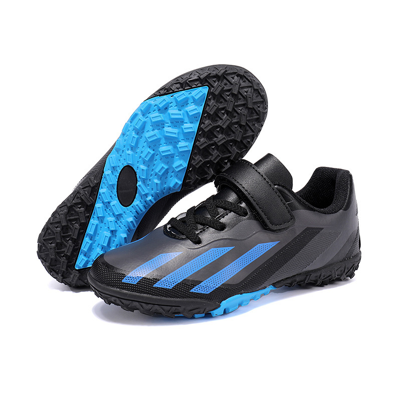 Tenis de Fútbol Infantil Turf de Caucho y TPU con Amortiguación y Cierre de Velcro para Césped Natural y Artificial