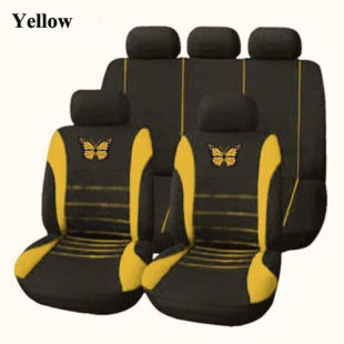 Waist line four seasons universal five-seat car fabric seat cover 9-piece set AliExpress wish seam butterfly supply