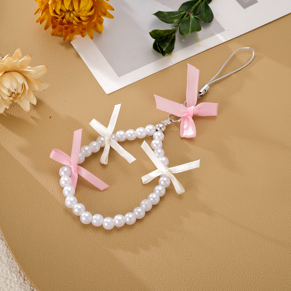 Cadena de teléfono con cuentas de corazón a la moda, antipérdida, anticaída, funda de teléfono DIY, cordón de perlas, correa corta para teléfono, decoración. image 90
