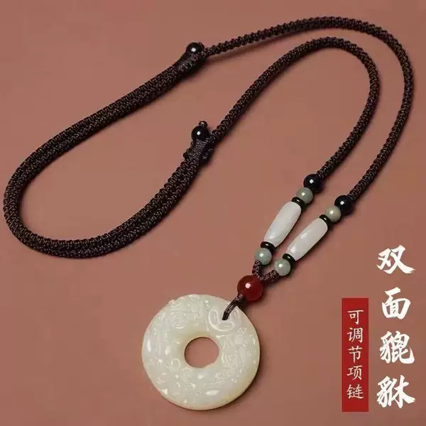 Exquisite Pixiu Pendant, Jade-like, Double-sided Carving, Zodiac Year Amulet for Men and Women, High-end Vintage Pendant