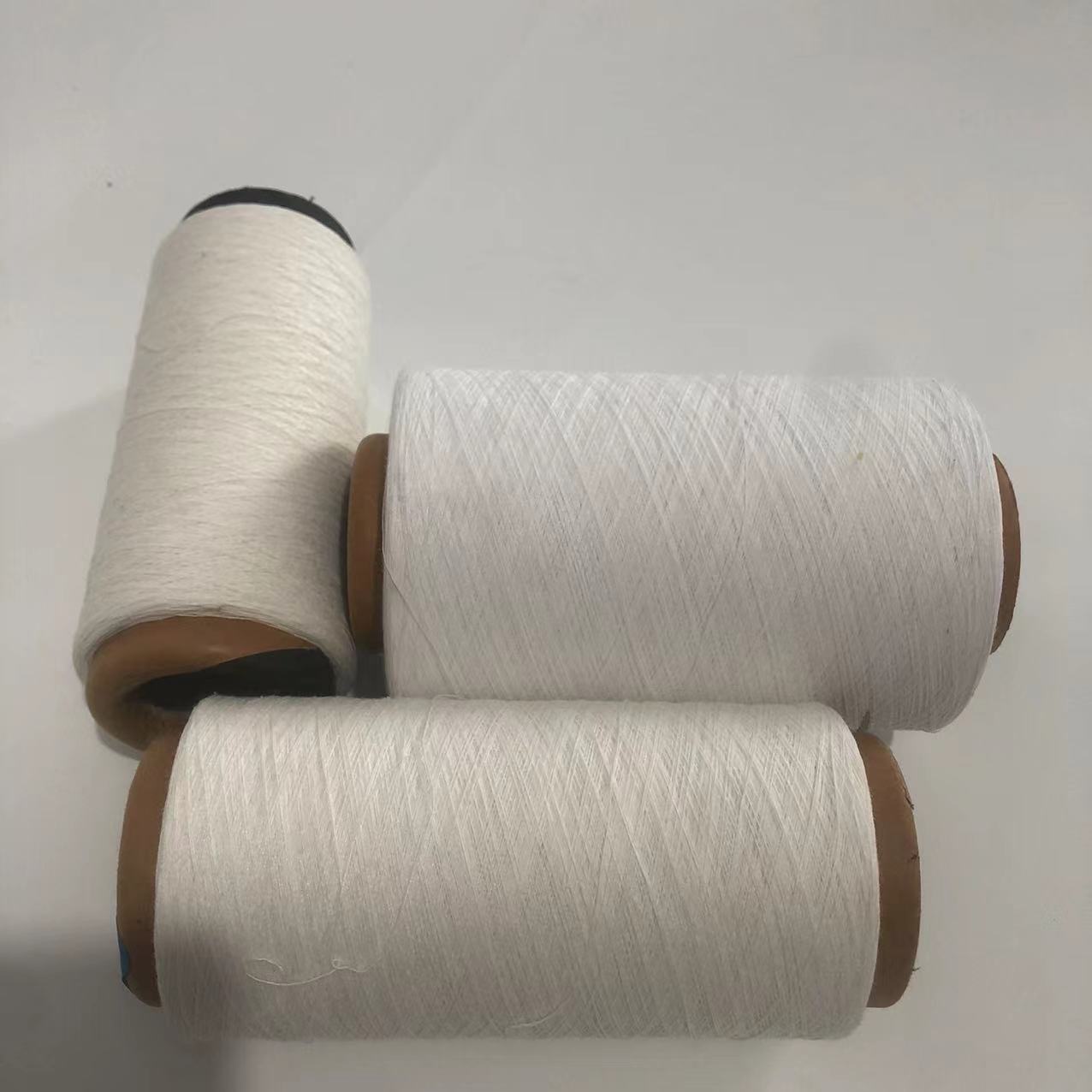 定制气流纺10支16支帆布纱 织布纱漂白半漂本白奶白涤棉纯棉纱