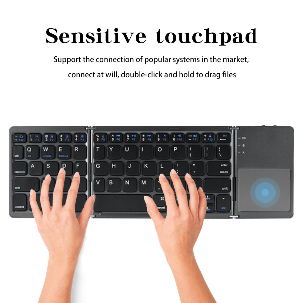 Transfronterizo nuevo sistema de tres Wireless Mini tres plegable Bluetooth teclado portátil de oficina portátil ligero teclado portátil