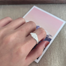 蒂奇复古梅花花纹纯银999戒指女新中式设计感花朵食指戒小红书款