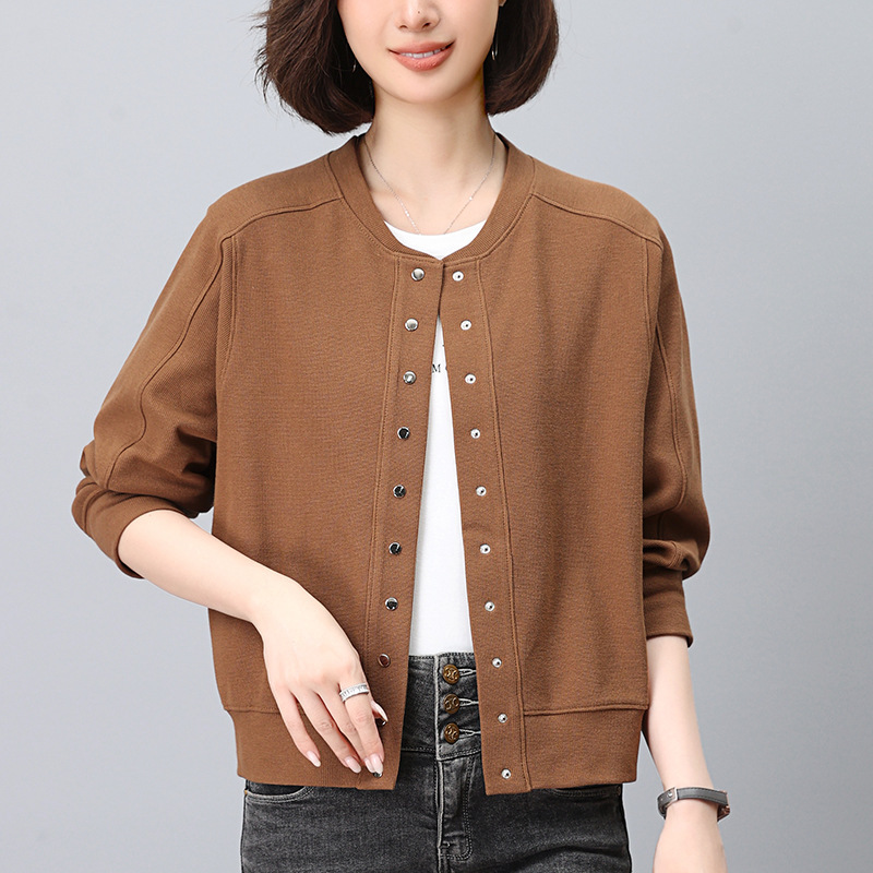 Casual Thin Coat Women's Spring and Autumn 2024 New Style Small Mother Korean Style Early Autumn Short Top Cardigan Outer Wear