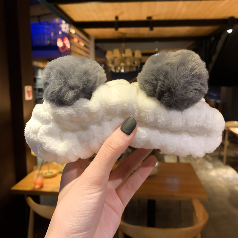 Lavarse la cara en otoño y invierno nuevo clip para el cabello máscara antideslizante pelusa cinta para el cabello lindas bandejas de dibujos animados pareja adornamiento para el cabello