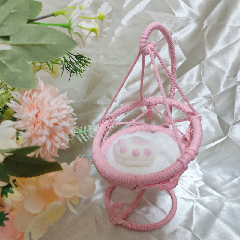 ベビーハンギングバスケットコットンドールハンギングチェア手織りハンモック10cm15cm20cmスイングシーン家具|undefined