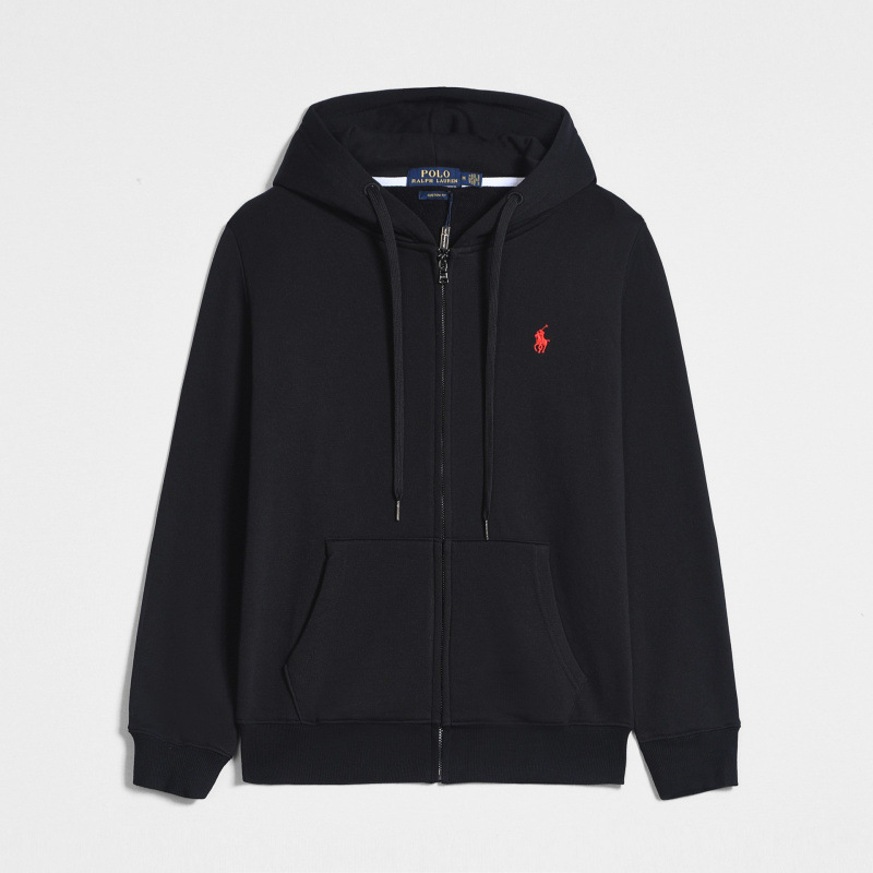 With zipper, black