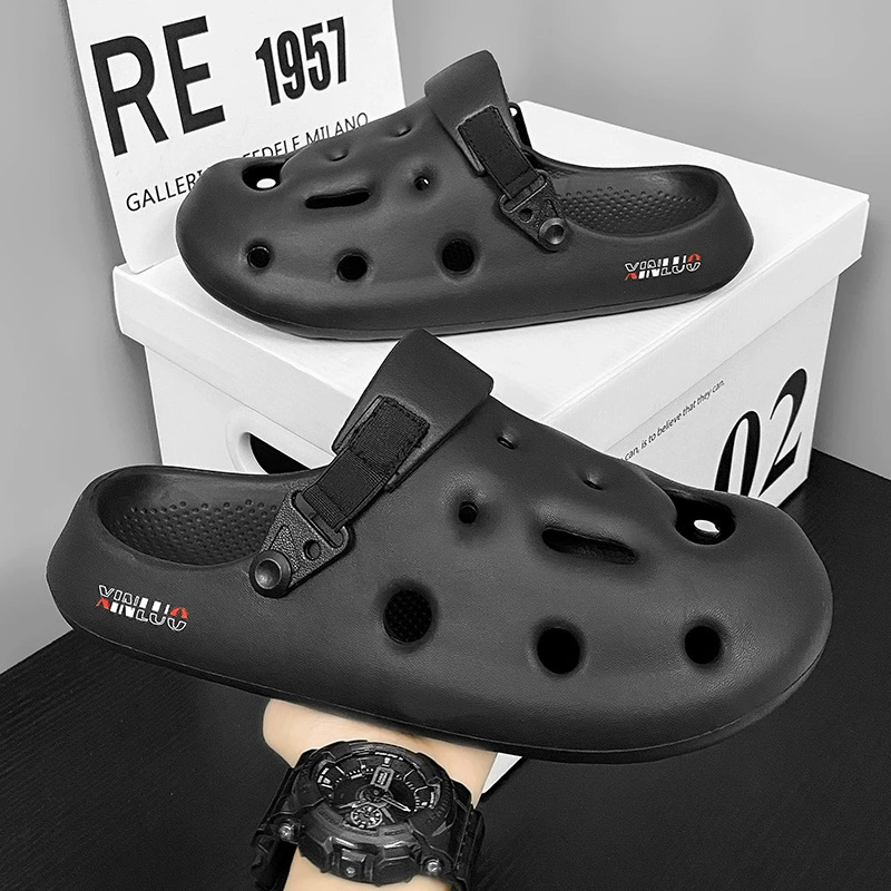 2024 Летняя пара пещерных туфель носить на улице индивидуальность ing тренд Баотоу тапочки мода пляжные сандалии EVA оптом