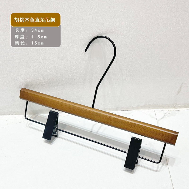 Tienda de ropa tienda de ropa especial para mujeres percha de ropa pantalones clip de nogal de madera maciza percha antideslizante de madera al por mayor image 23