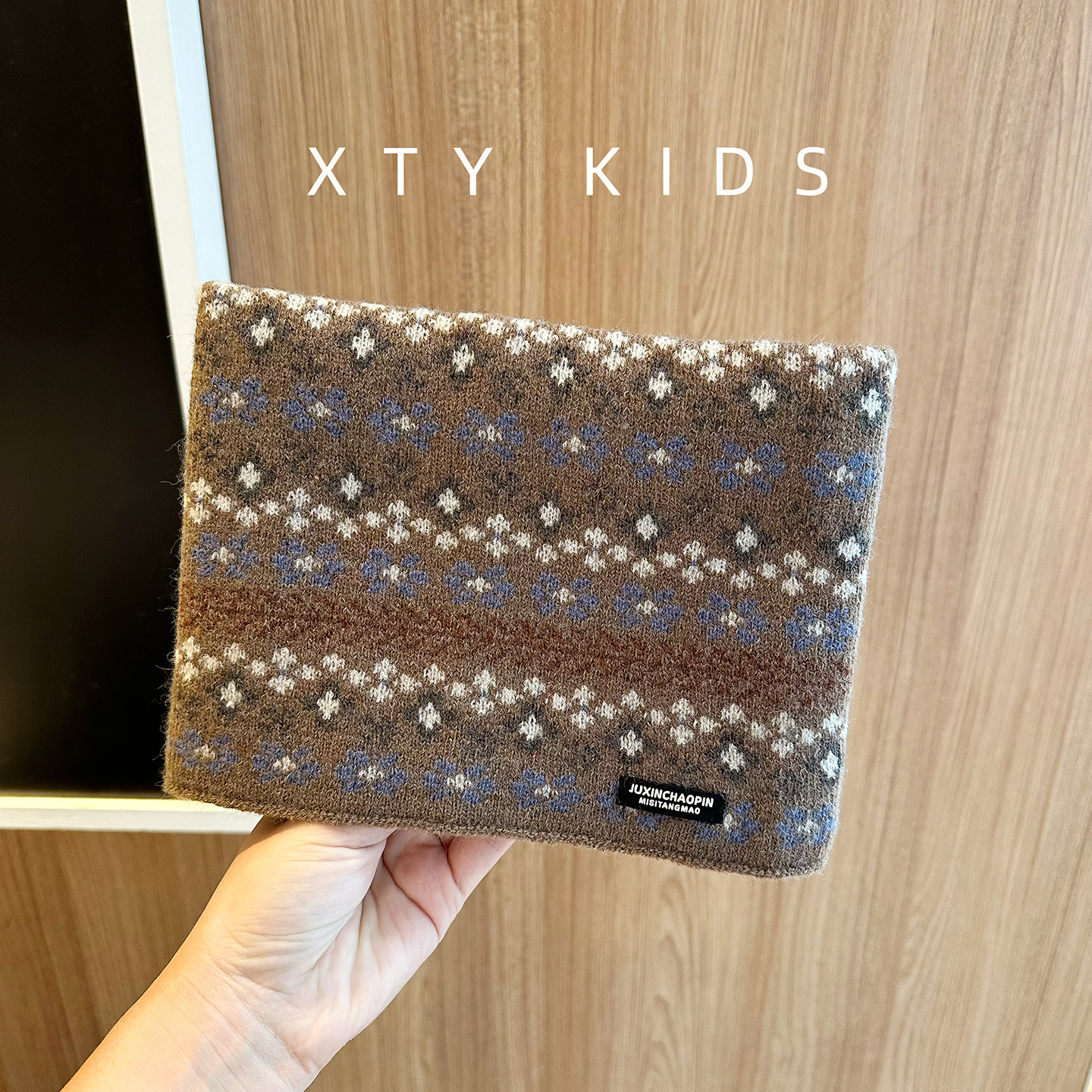 Cuello para niños invierno grueso calentamiento lana tejo cuello colgar máscara de orejas protectoras de viento bufandas de moda