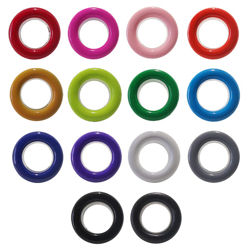 Wholesale colorful eyelet buttons for luggage, clothing, decorative eyelet buttons, hollow rivets, black eyes, shoelace button holes, eyelets