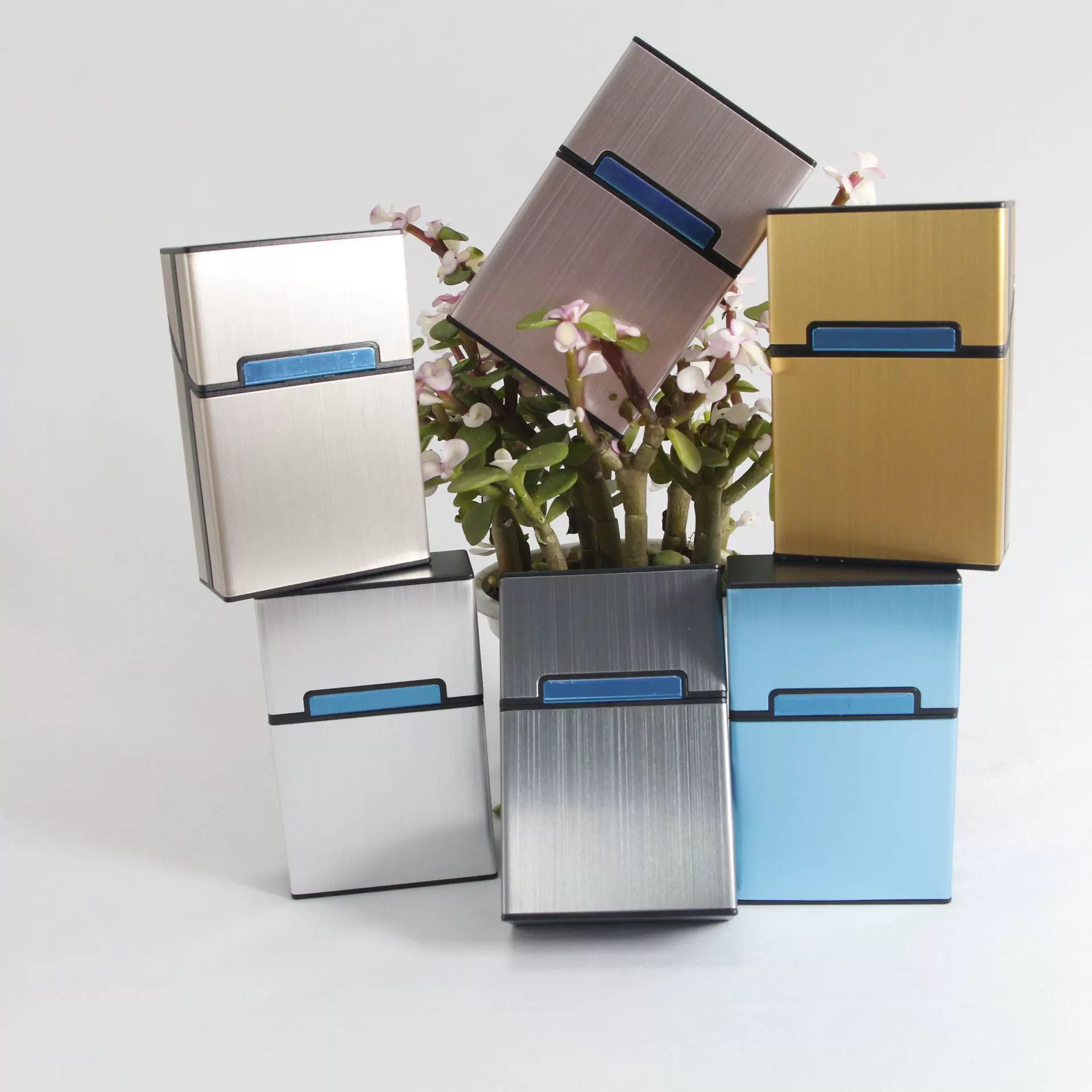 新品现货20支装金属男士烟盒 便携抗压防潮香烟盒软硬可装铝合收