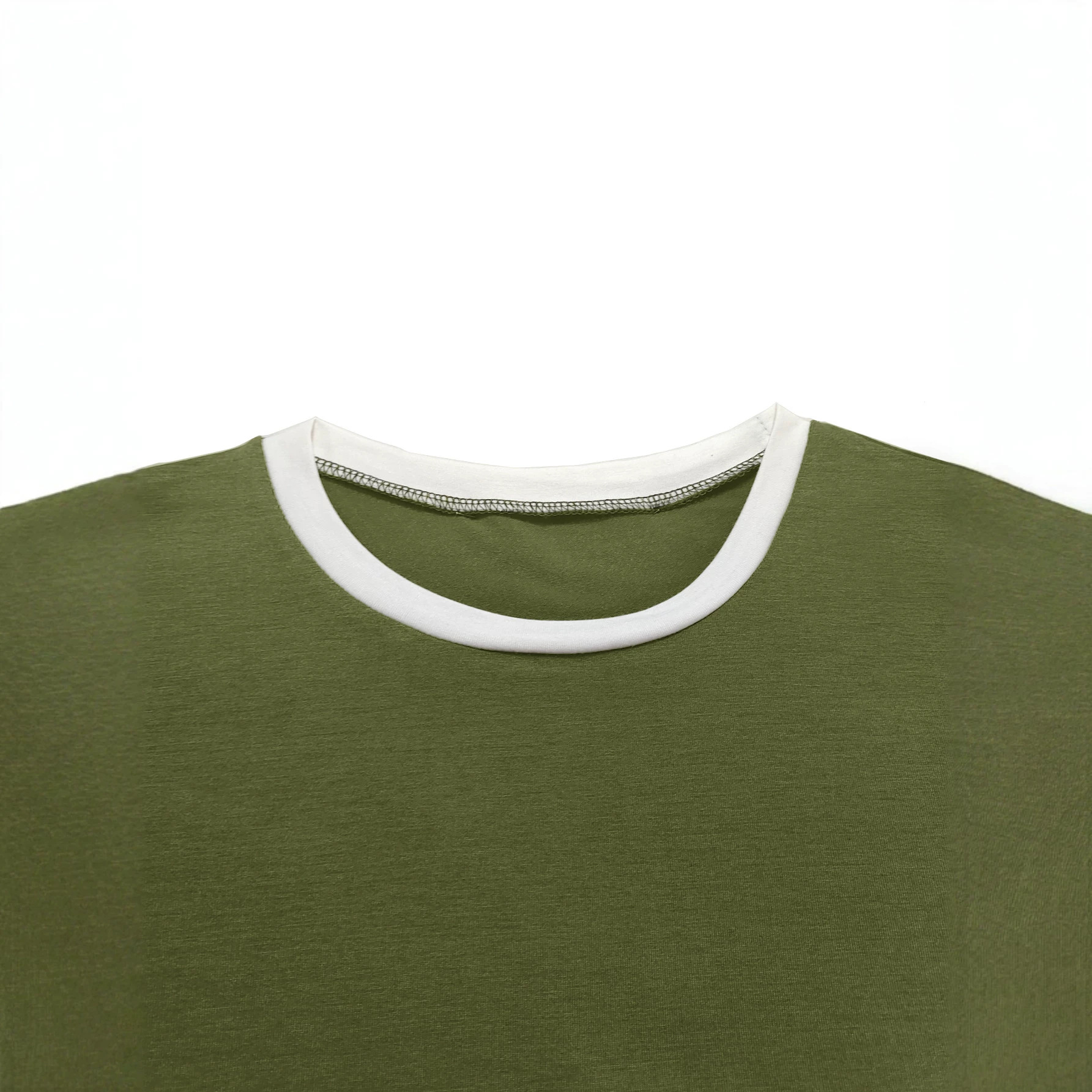 Women's Summer Two Piece Set European American Style round Neck Short Sleeve Top with Trousers_ecoleips.com