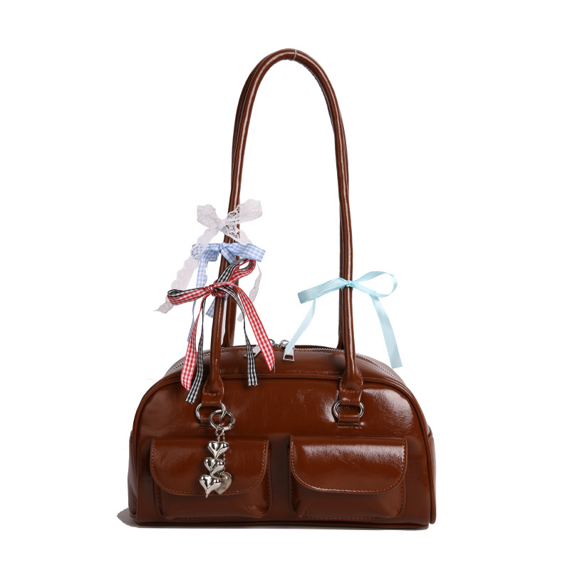Bolsa de bolos transfronterizas, blogger coreano, nicho universal, bolso de Boston, bolso de hombro axilar de alta calidad