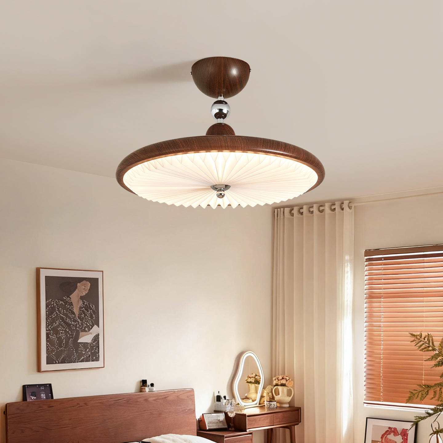 Lámpara de techo del dormitorio estilo medieval francés personalidad de lámparas de protección de ojos super brillantes lámparas de habitación de luz 668L