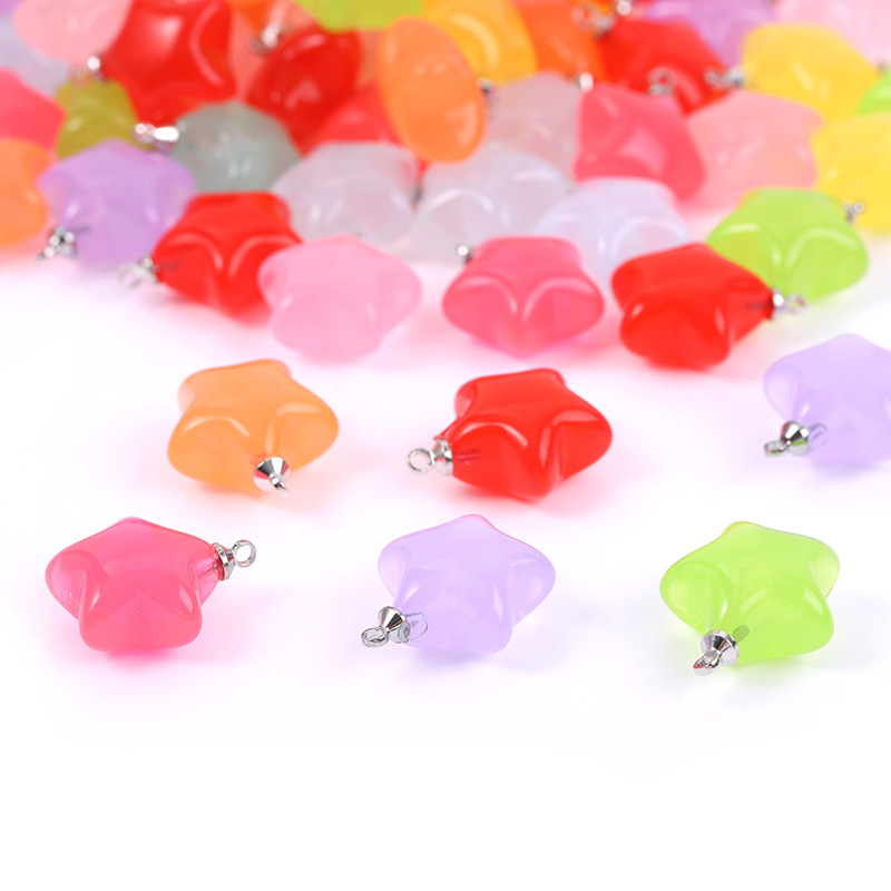 Acrylic Macaron Five-pointed Star Pendant Jelly Candy Star Pendant DIY Accessories Wholesale