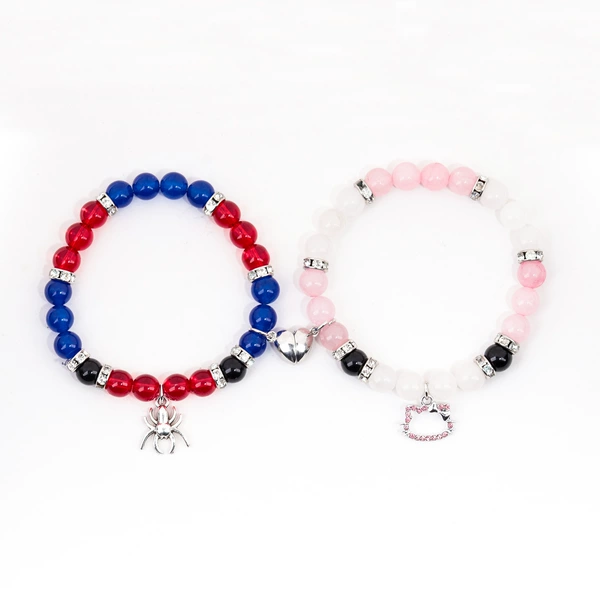 Spider+pink kitty cat bracelet