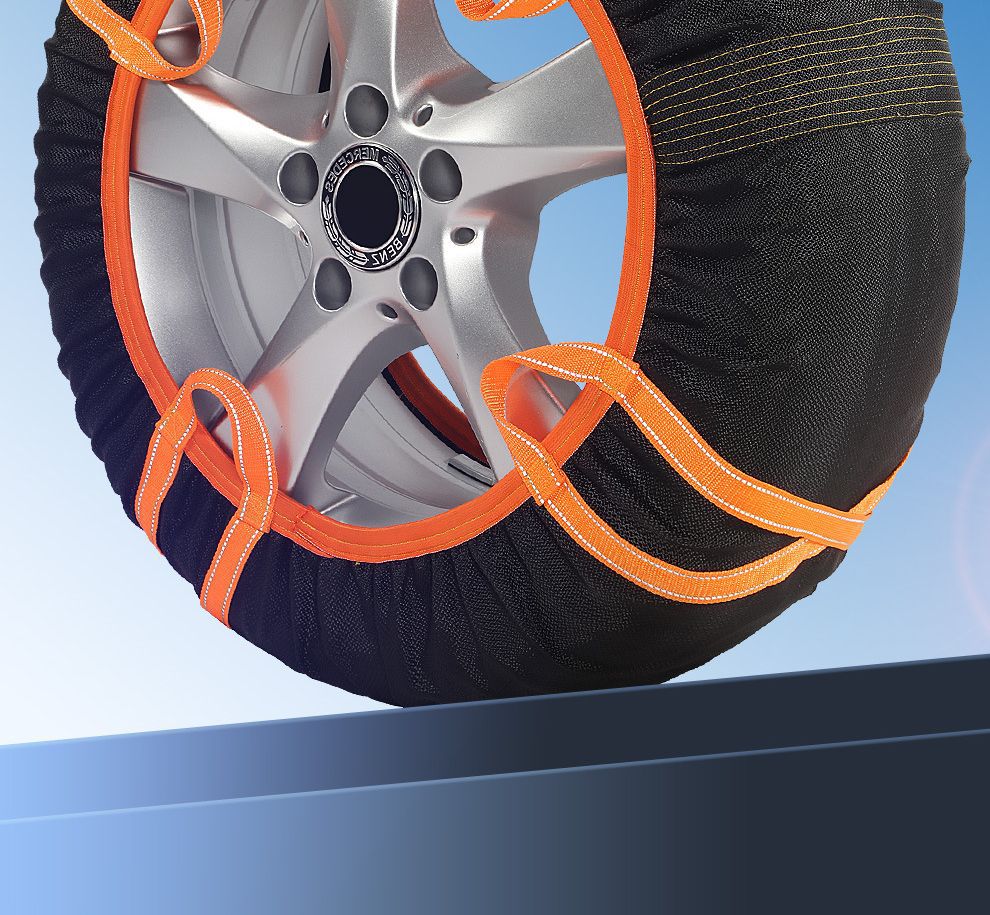 Portable car tire anti-slip socks wear-resistant polyester mesh cloth tire cover winter snow anti-slip sleeve tire socks