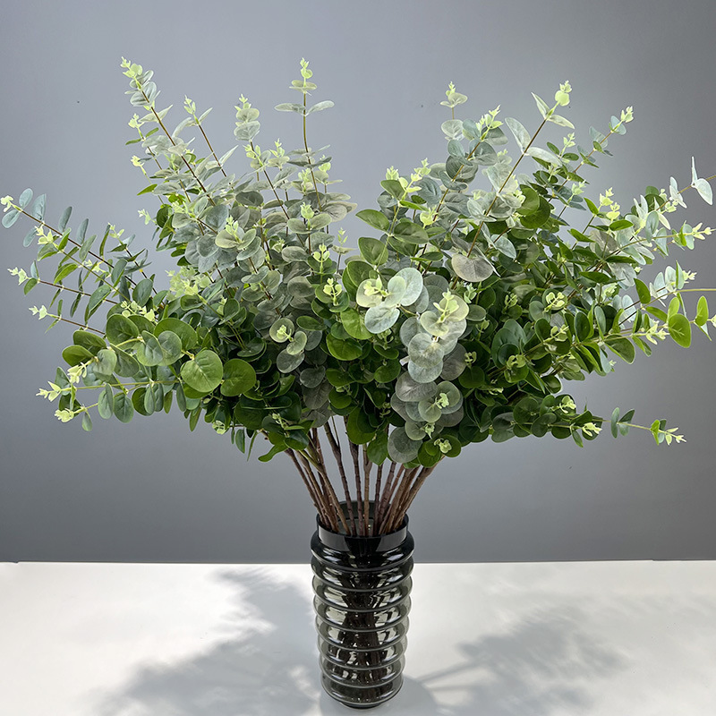 16 fork 3D printing money leaf eucalyptus green plant artificial fake grass home soft outfit leaves photo props money leaf