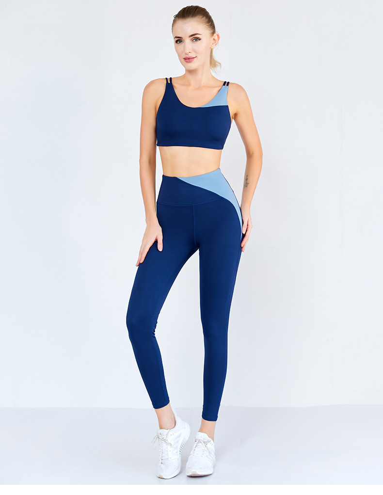 women s quick-drying high-elastic sports bra high-waist pants two-piece yoga suit nihaostyles clothing wholesale NSSMA77410