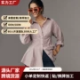 翻领爆款条纹显瘦衬衫