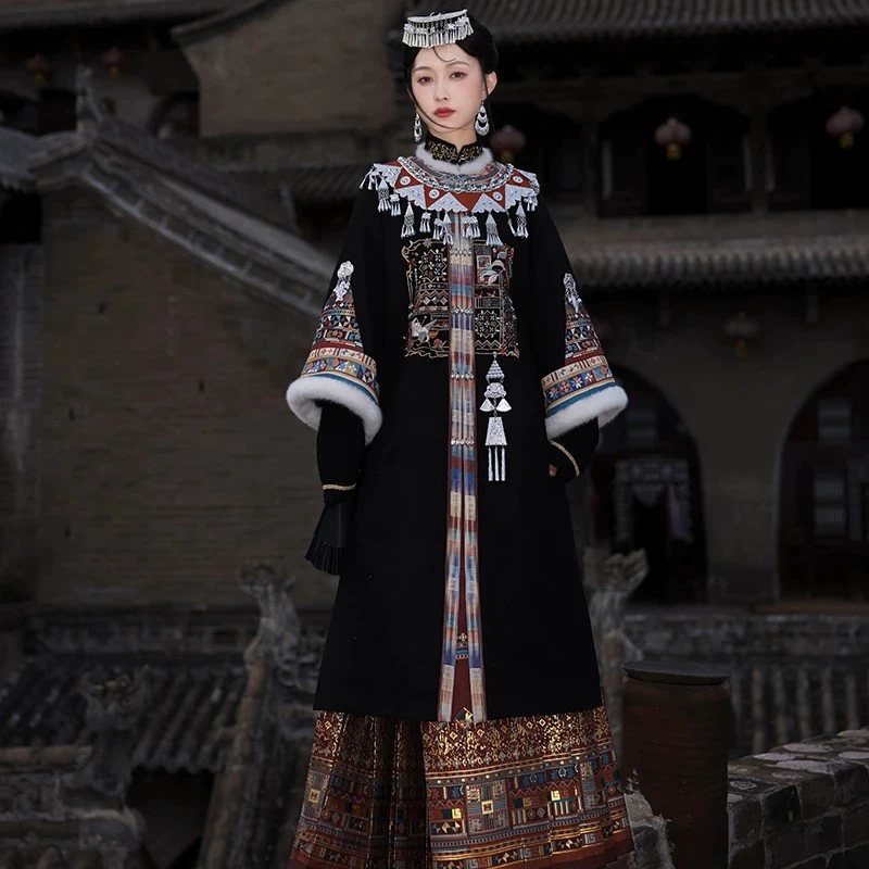 Ming Hanfu женский 2024 новый осенний и зимний вертикальный воротник
