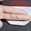 Cute summer fresh retro small design advanced earrings with bow, simple and elegant design, flowered, trend of season