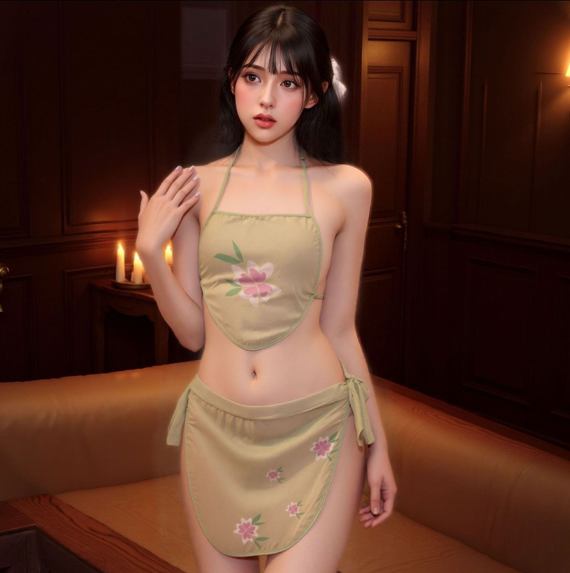 청록색 [복대+앞치마+속옷]