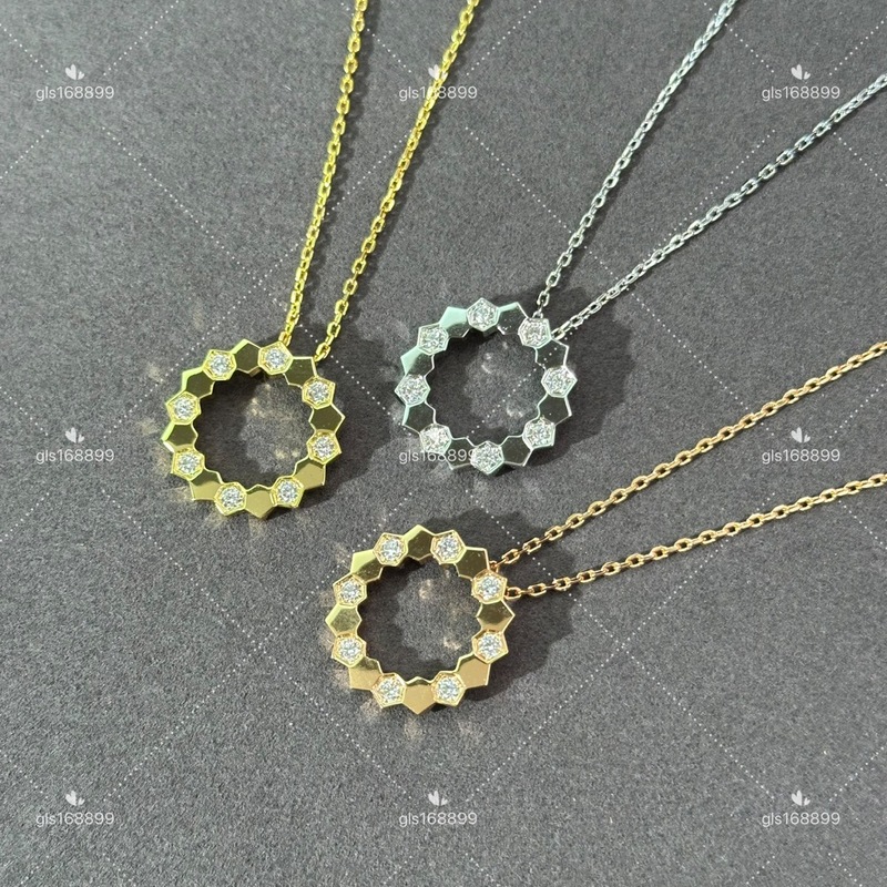 高バージョン Shangmei 新しいハニカム CNC 六角形ドリルネックレス女性のための 925 スターリングシルバーハイエンドライト高級鎖骨チェーン|undefined