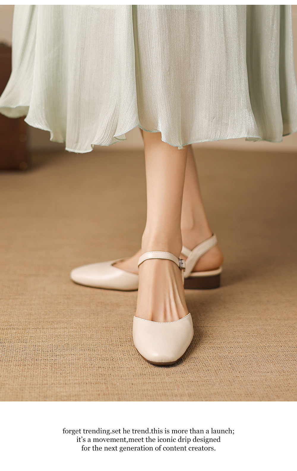 Sandal nữ quai chữ V bít mũi đế bệt phong cách đơn giản — đen chi tiết 8