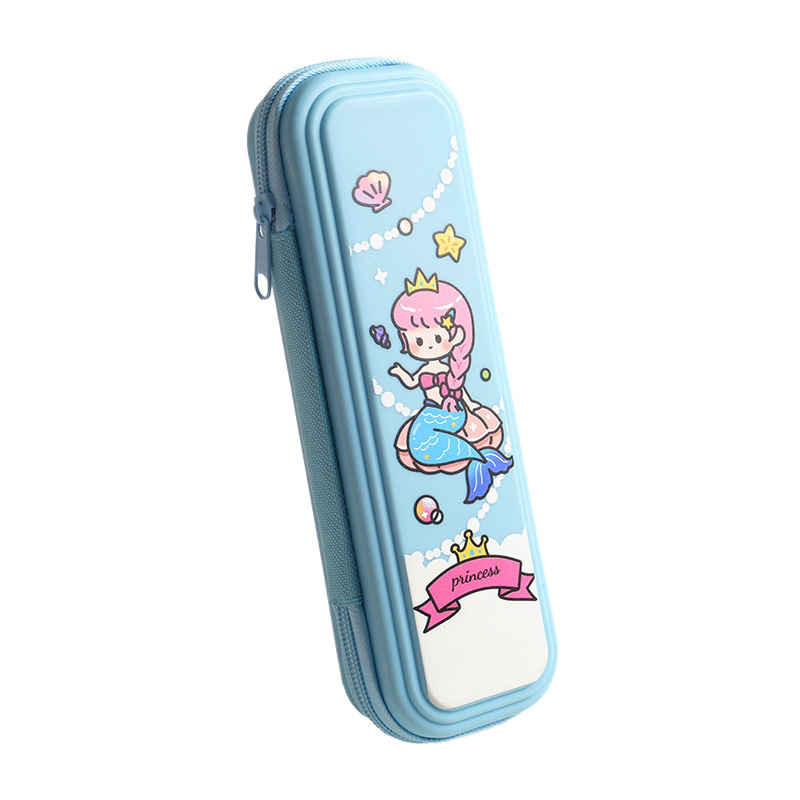 Caja de papelería de dibujos animados para niños, caja de lápiz multifuncional impermeable de gran capacidad para estudiantes de primaria, caja de lápiz de doble capa de almacenamiento encantadora