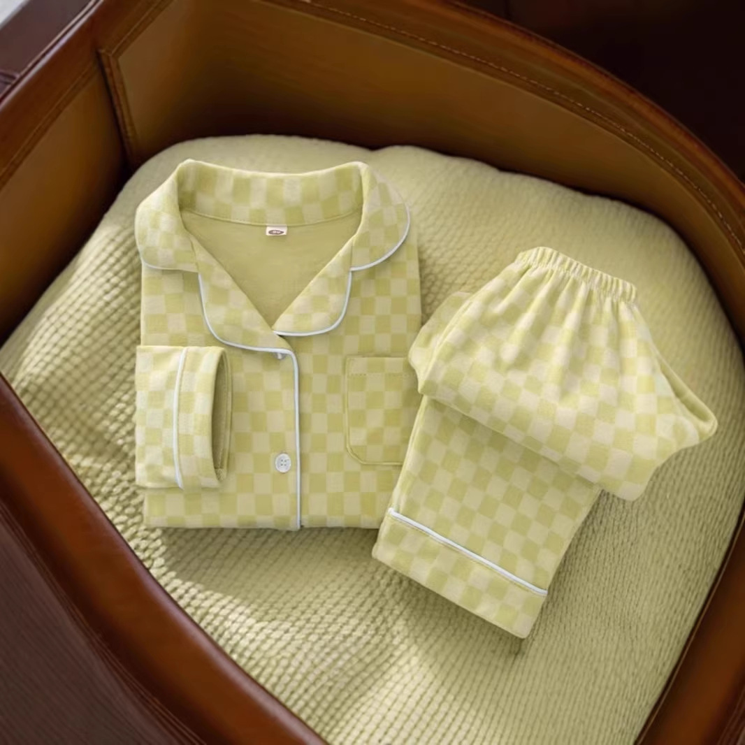 Pijamas infantiles otoño y invierno estilo de ternudo para niños y niñas ropa de hogar molida engrosada ropa de hogar para niños cardigans