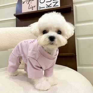 2023 New Fall/Winter Pet Velvet Four-legged Clothes Teddy Elastic Anti-static Bears Shine Rebo Beauty Tide