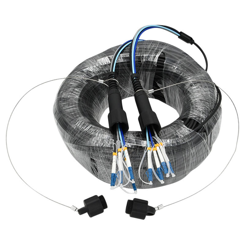 柔软TPU铠装野战光缆SC/FC/LC单模双芯2芯室外皮线基站延长光纤线