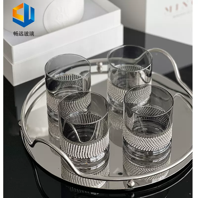 设计师缠钻钻石仙女杯水晶玻璃威士忌果汁杯洋酒杯冷水杯水晶钻