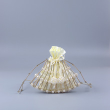 迷你编织包小红书新款仿珍珠镂空铜管串珠扇形包小众高质量斜挎包