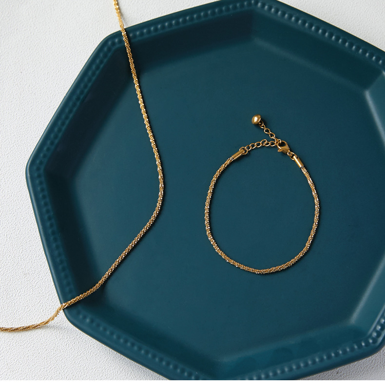 6g Weight Jewelry Set Classification Necklace + Jewelry Quantity Casual Occasion Titanium Steel Material Solid Color Pattern Women's Gender Plating Design Simple Style Style Wholesale Jewelry Simple Style Solid Color Titanium Steel Plating Jewelry Set 7