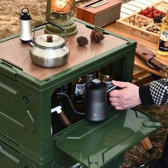 Outdoor camping 5-open storage folding box camping wooden lid storage box car backup storage box storage box