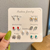 Brand set, fashionable cute universal earrings, bright catchy style