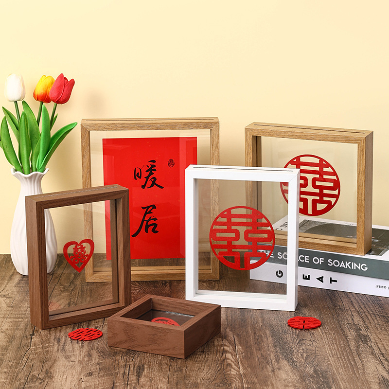 Creative dried flower leaf specimen frame wholesale square A4 paper cut diy picture frame double-sided glass photo frame table Creative dried flower leaf specimen frame wholesale square A4 paper cut diy picture frame double-sided glass photo frame table