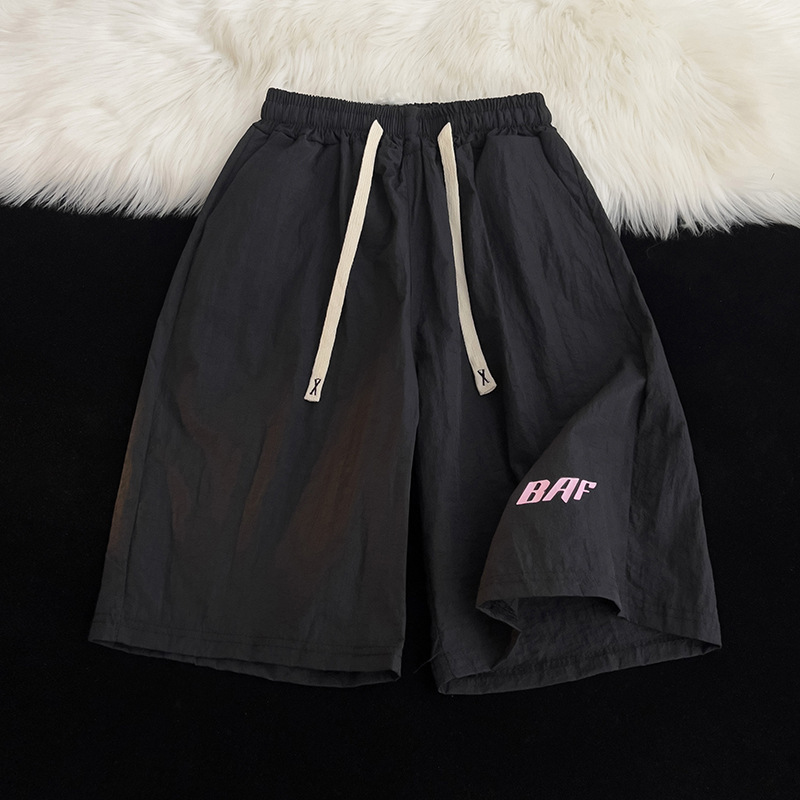 American Elastic Quick-Drying Beach Shorts Men's Summer Thin Short-Sleeved Basketball Sports Loose Pants