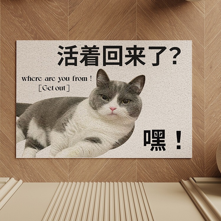 Simple Creative Household Silk Ring Floor Mat Door PVC Cuttable Foot Mat Dirt-resistant Wear-resistant Easy-to-take-care Floor Mat