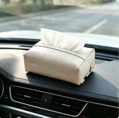 box, high-end crocodile pattern armrest: Car tissue box/set