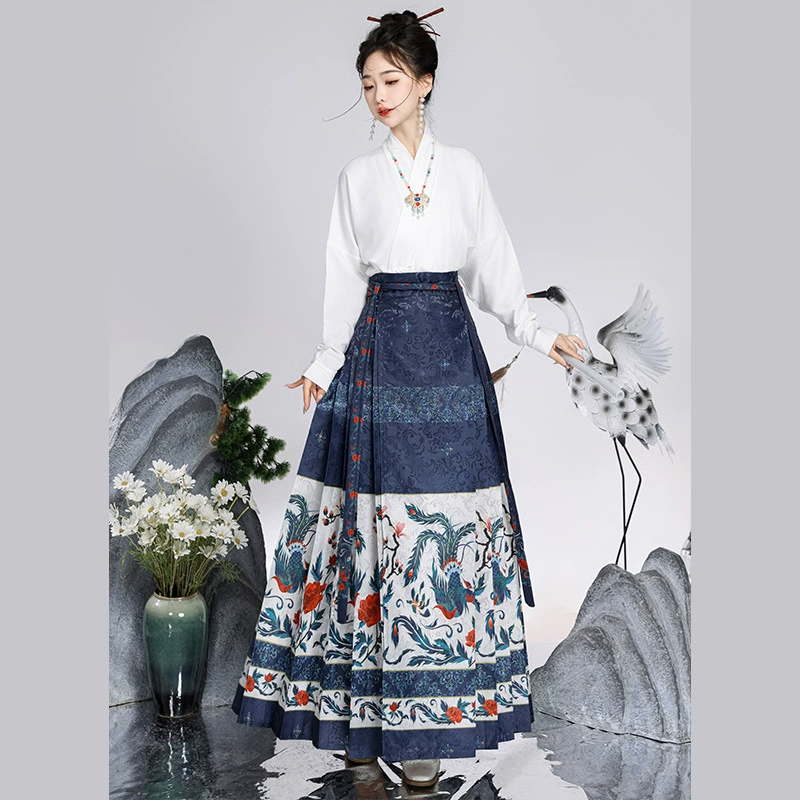 Новый [Фэн Мин Чаоян] Новая китайская тонкая юбка с конским лицом