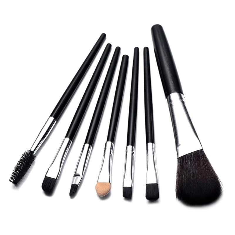 Juego de 7 brochas de maquillaje, brocha para rubor, brocha para sombra de ojos, brocha para labios, juego de brochas para pestañas portátiles, venta directa de fábrica, en stock
