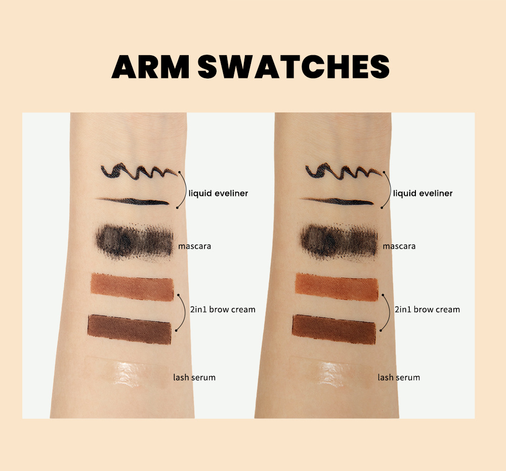 QIBEST Eyebrow and Eye Makeup Set is waterproof, sweat-proof, and does not easily smudge. It offers long-lasting, natural, and three-dimensional eye makeup undefined