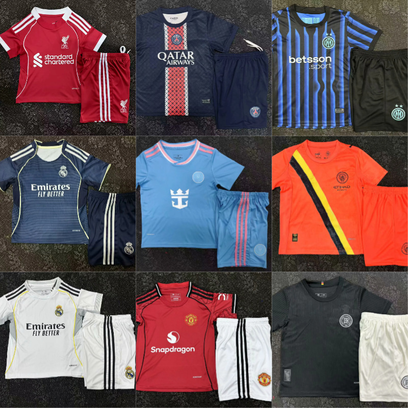 2425 Kidsren's Jersey Set for Kidsren, Boys and Girls, Primary School Students, Kindergarten, Quick-Drying Breathable Football Winter Training Clothes