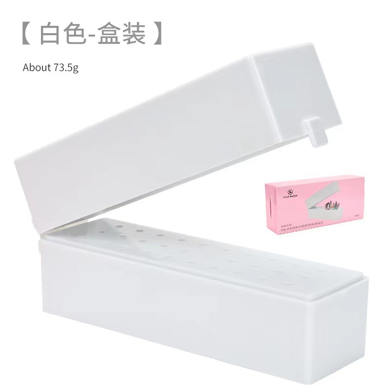 Manicura molienda cabeza caja de almacenamiento manicura molienda cabeza caja de limpieza polvo pantalla caja manicura caja de almacenamiento colección de herramientas