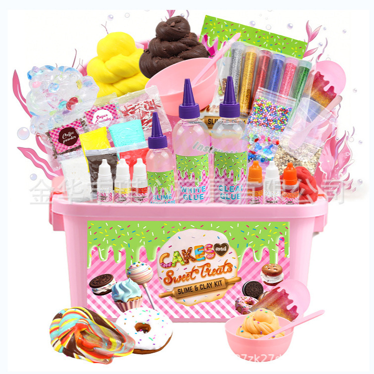 Amazon Pink Crystal Slime Set Slime Colored Clay Butter Cotton Slime En71 Certified